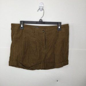 Basement Collection Shorts Women Size Medium Brown Corduroy Pockets Belt Loop